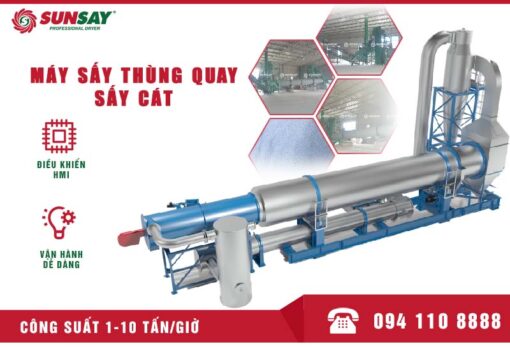 Máy sấy cát bằng công nghệ sấy thùng quay