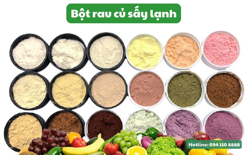 Bột rau củ sấy lạnh là một sản phẩm được tạo ra từ các loại rau củ tươi