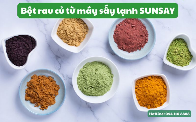 Sản xuất bột rau củ từ nhiều loại nguyên liệu khác nhau