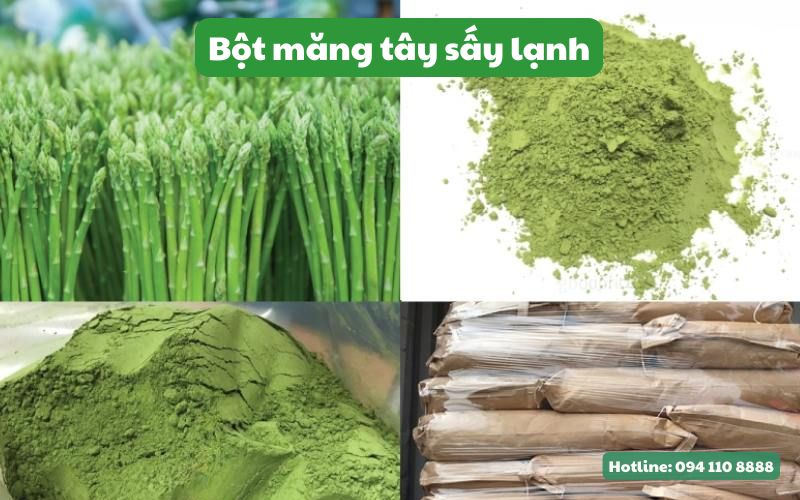 Thành phẩm bột măng tây sấy lạnh