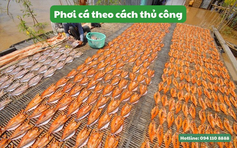 Cá phơi theo phương pháp thủ công sẽ không đạt chất lượng