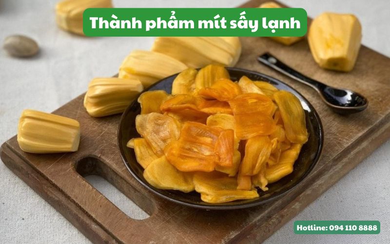 Thành phẩm mít sấy lạnh thơm ngon, bắt mắt